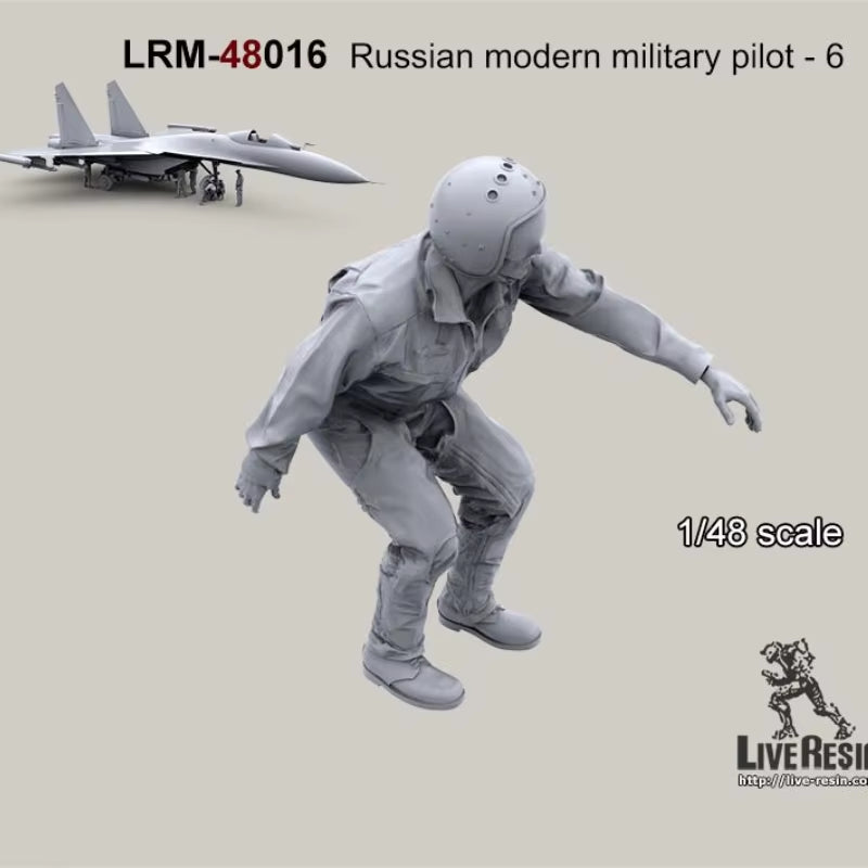 Die-Cast 1/48 Scale Modern Russian Military Pilot-6 (Excluding Aircraft) Micro-Scene with Self-Assembled Unpainted GK Hobby Toys