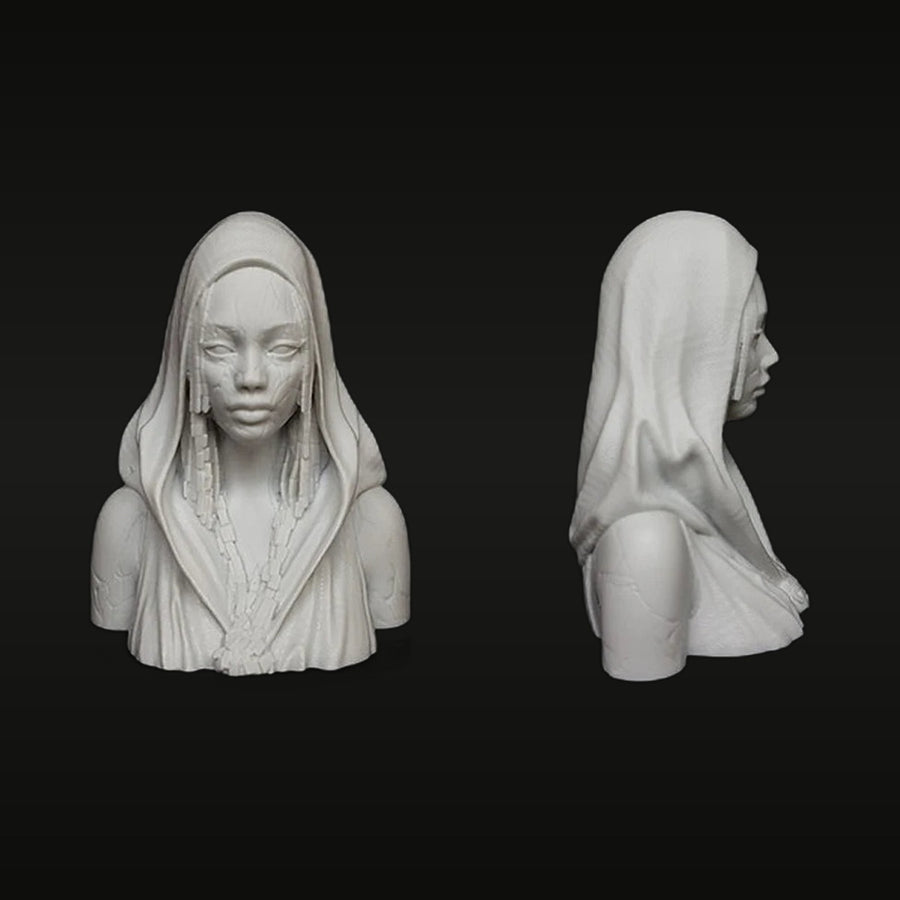 Fantasy Female Supernatural Bust with Draped Hood 1/12 Resin Kit - unpainted resin model kit