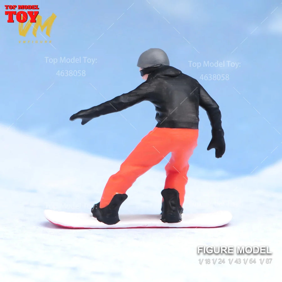 Snowboarder Male Resin Miniature Figure 1/64 Scale Model Kit - resin model view 3