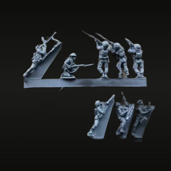 WWII German Infantry Squad 8-Figure Set 1/72 Resin Figure Kit