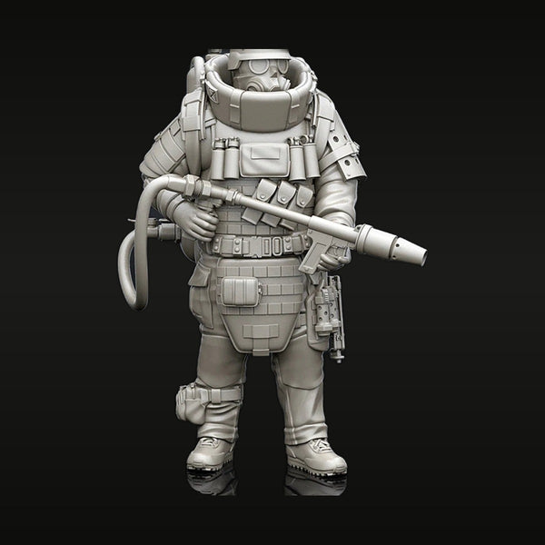 Sci-Fi Tactical Operator with Heavy Armor and Rifle 1/24 Resin Figure Kit