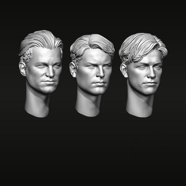 Male Head Variants H005 Set of 3 1/35 Resin Bust Kit