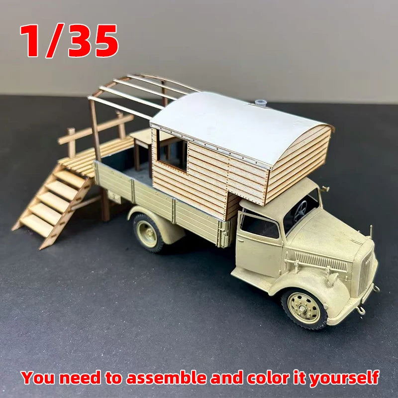 1/35 Scale Model Kit Material Wooden Military Truck Car Compartment Van Truck Bed Modified Parts Part Accessory Models