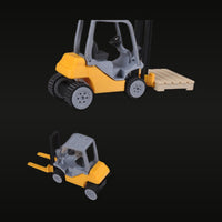 Yellow Forklift Truck with Pallet 1:50 Resin Model Kit
