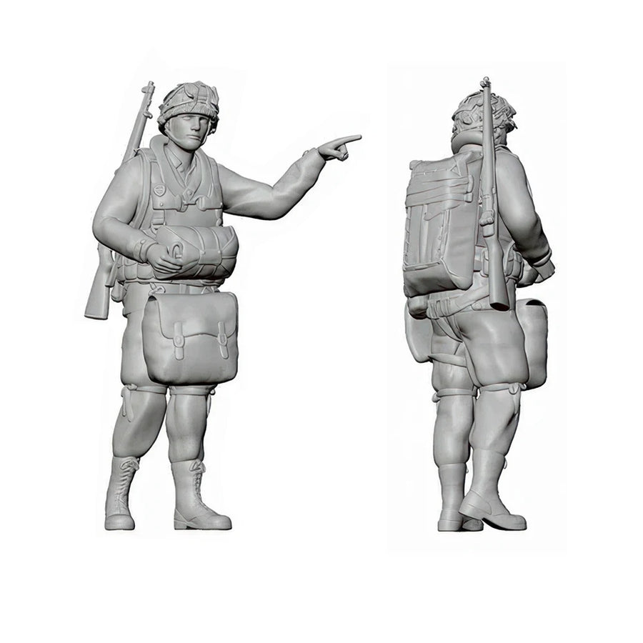 1/32 WWII US Airborne, Resin Model Figure Soldier, GK, WW2 Military Theme, Unassembled and Unpainted Kit