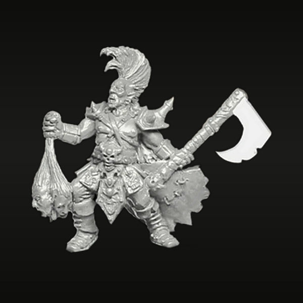 Fantasy Female Cacique Berserker Tyrant with Axe 75mm Resin Figure Kit