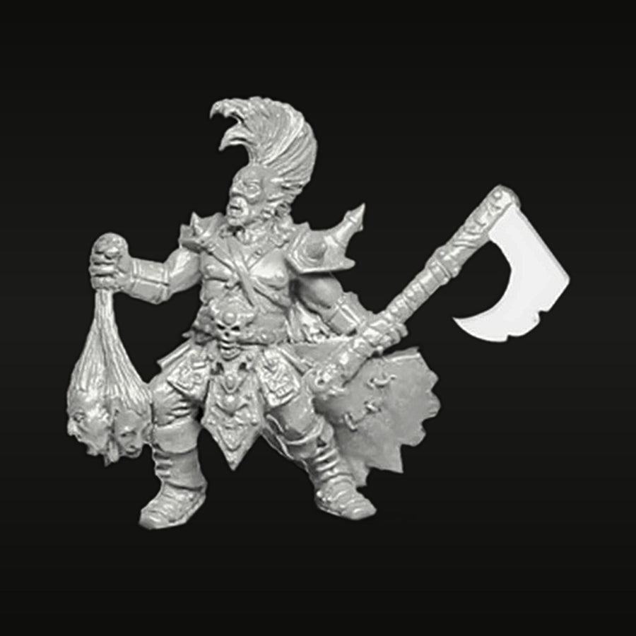 Fantasy Female Cacique Berserker Tyrant with Axe 75mm Resin Figure Kit - unpainted resin model kit