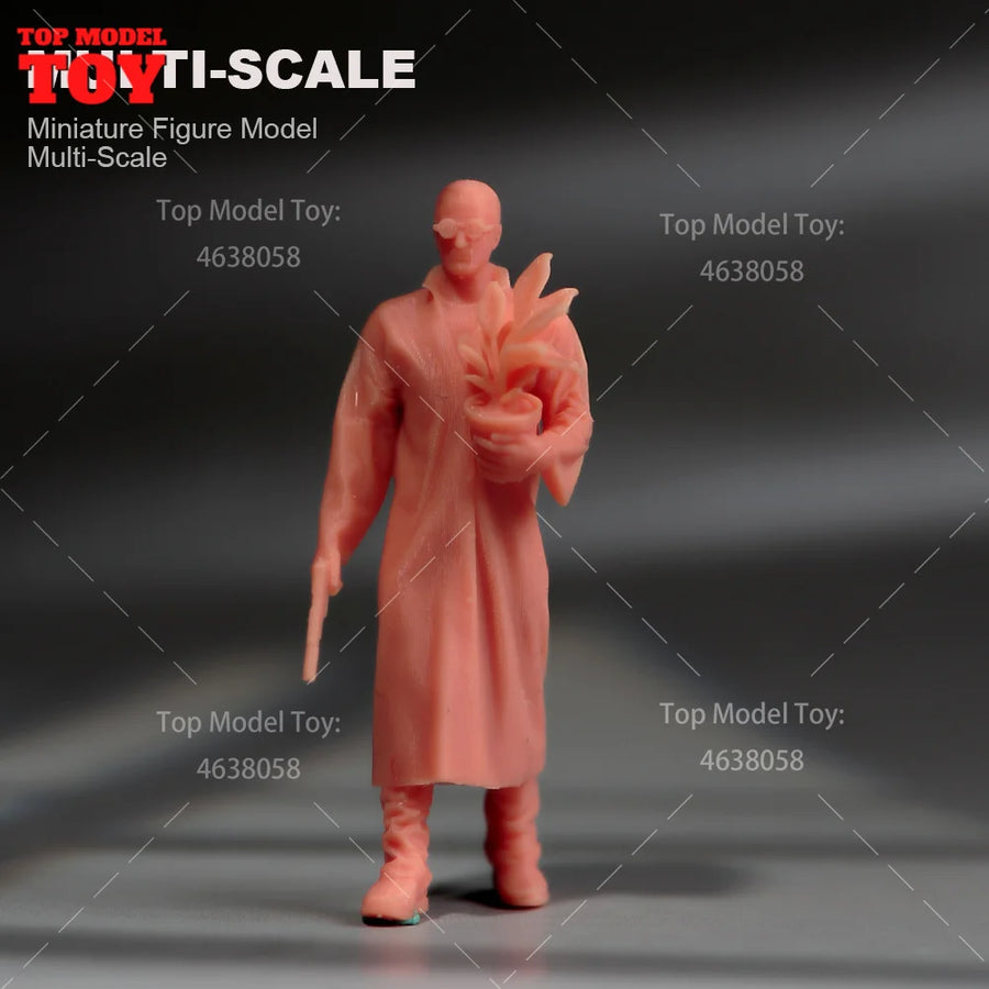 Painted Miniatures 1/64 1/43 1/87 Male Killer Short Haired Girl Female Male Scene Figure Doll Unpainted Model for Car Vehicles
