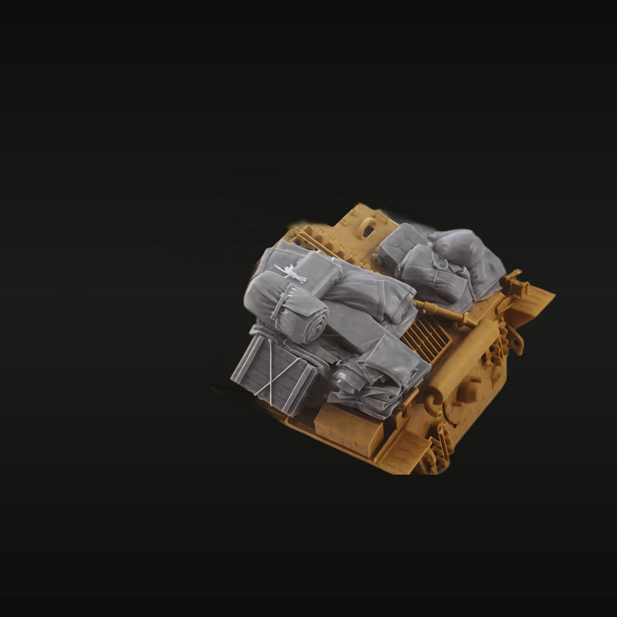 WWII German Tank Rear Deck with Supply Load 1/35 Resin Diorama Kit - unpainted resin model kit