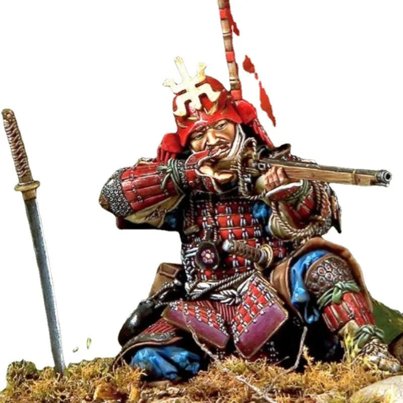 90Mm 1/20 Resin Figure Model Kit Ancient Japanese Samurai Hackbuteer Historical Hot Unassembled & Unpainted Hobby Miniature Spot