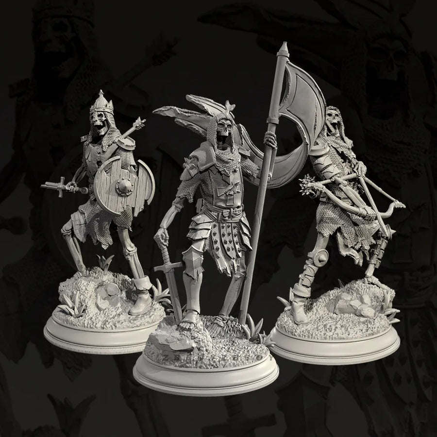 Fantasy Undead Skeletal Archer with Crossbow 28mm Resin Figure Kit - resin model view 4