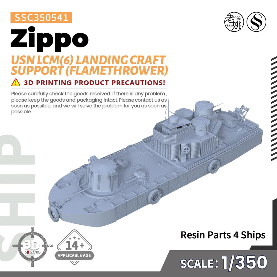 MRY-SFW SSC541 1/72 1/144 1/200 1/350 1/700 Military Model Kit USN Lcm(6)Zippo Landing Craft Support (Flamethrower)