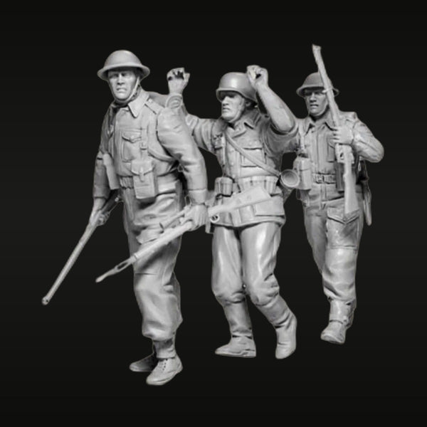 WWII British Infantry Advancing with Rifles 1/35 Resin Figure Kit