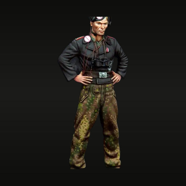 WWII German Panzer Crewman with Camo Trousers 1/35 Resin Figure Kit