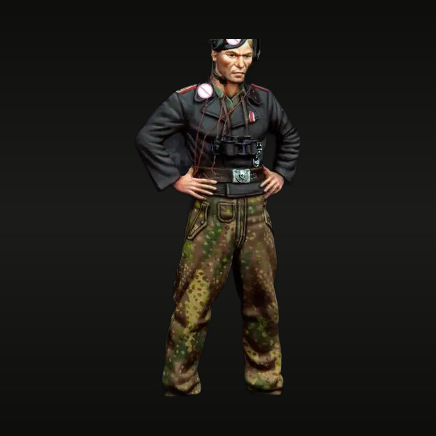 WWII German Panzer Crewman with Camo Trousers 1/35 Resin Figure Kit - unpainted resin model kit