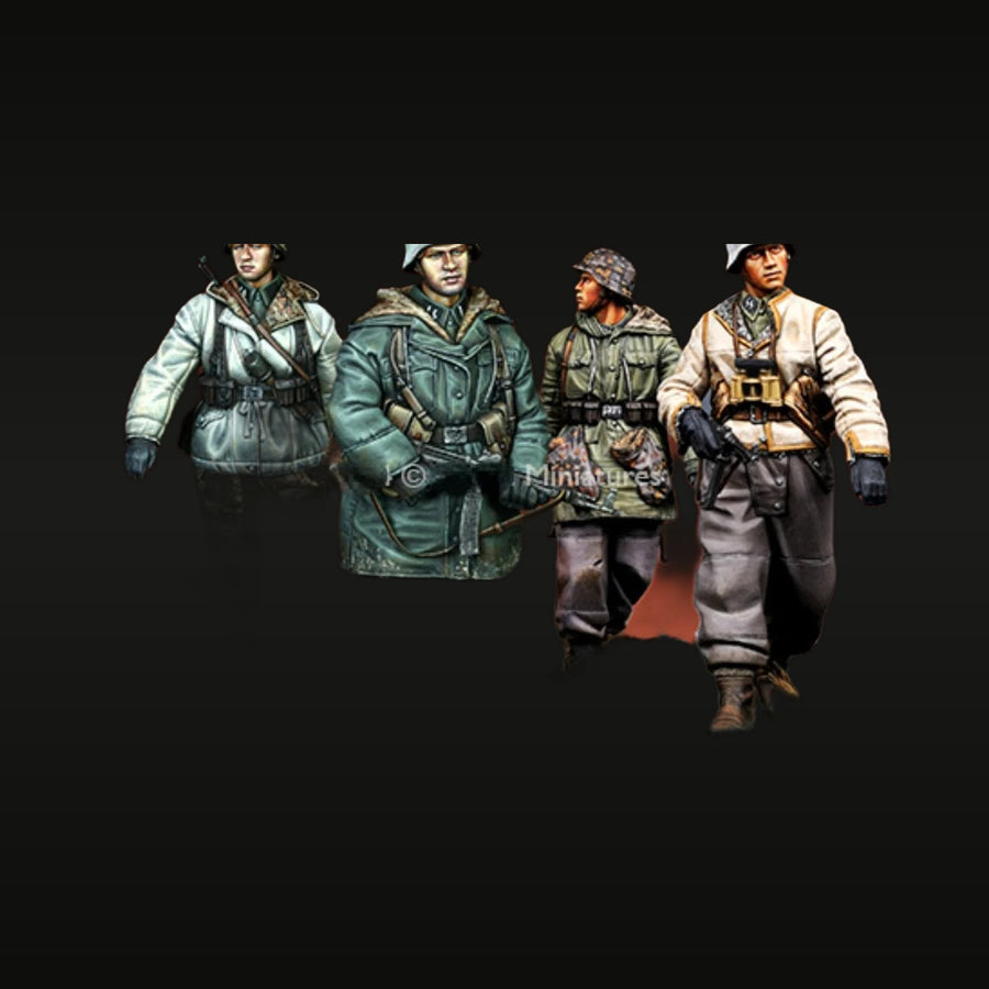 WWII Soviet Winter Soldiers 4-Figure Set 1/35 Scale Resin Kit - unpainted resin model kit