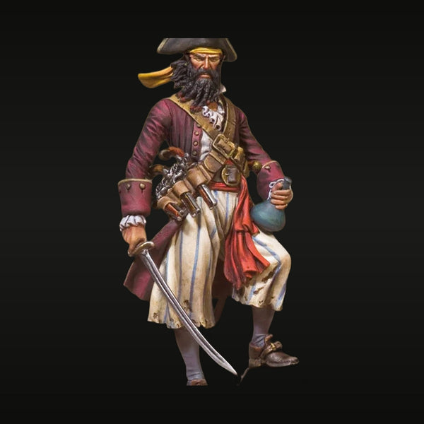 Golden Age Pirate Captain Blackbeard with Cutlass 54mm Resin Figure Kit