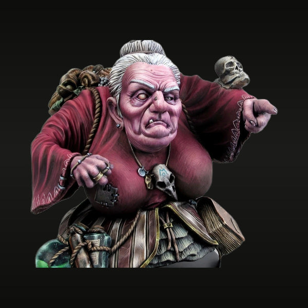 Fantasy Evil Witch Hag Arianta with Skull 75mm Resin Bust Kit
