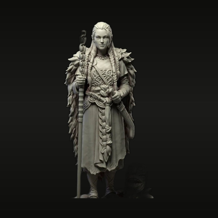 Fantasy Female Elf Warrior with Sword 1/24 Resin Figure Kit - unpainted resin model kit