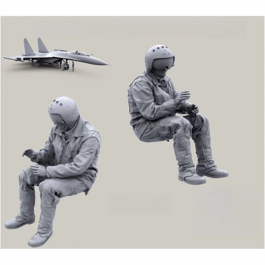 Modern Fighter Pilot in Cockpit Seated Position 1/48 Resin Figure Kit - resin model view 2