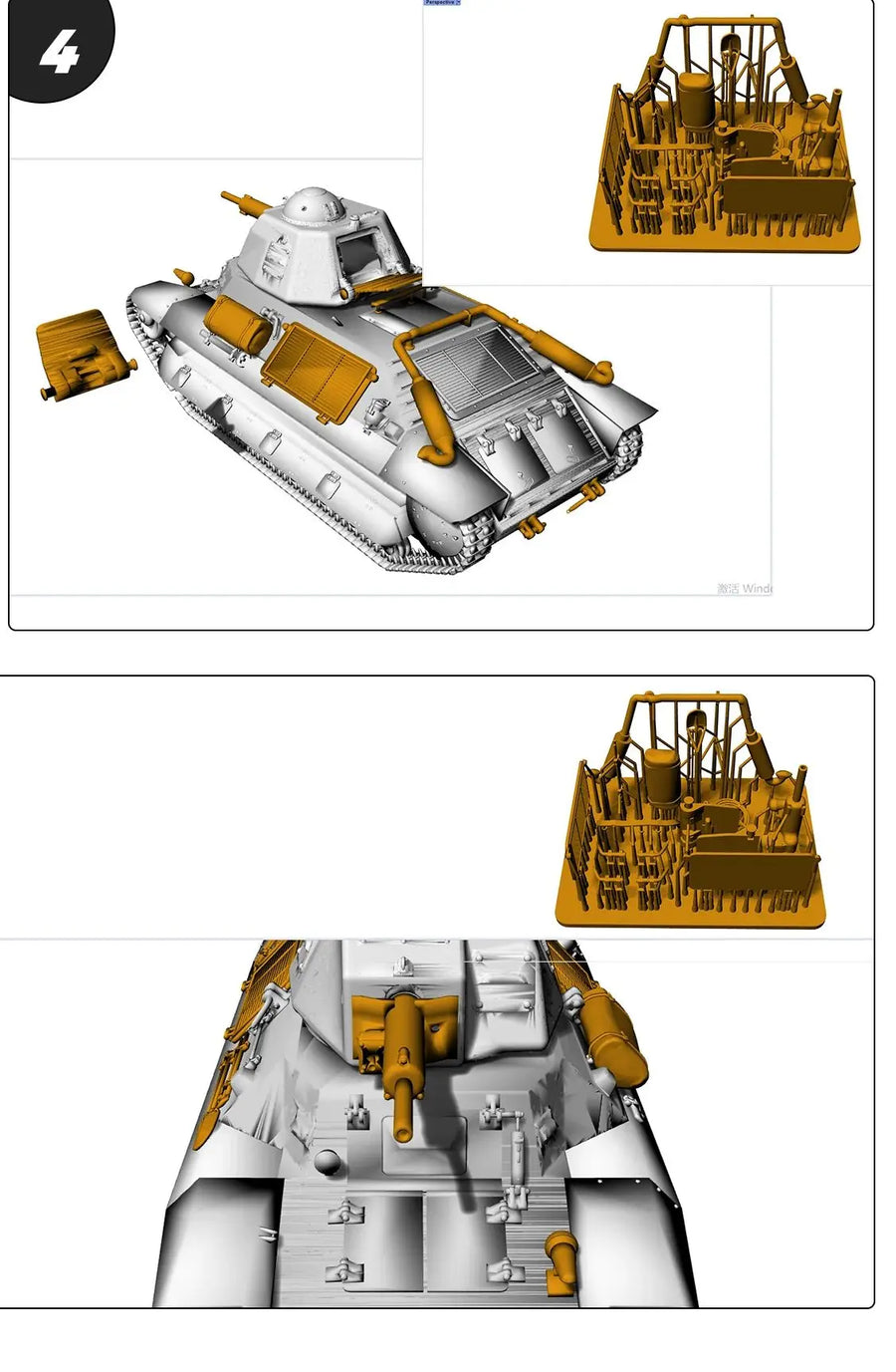 M3 Lee Medium Tank 1/56 Resin Vehicle Kit - resin model view 2