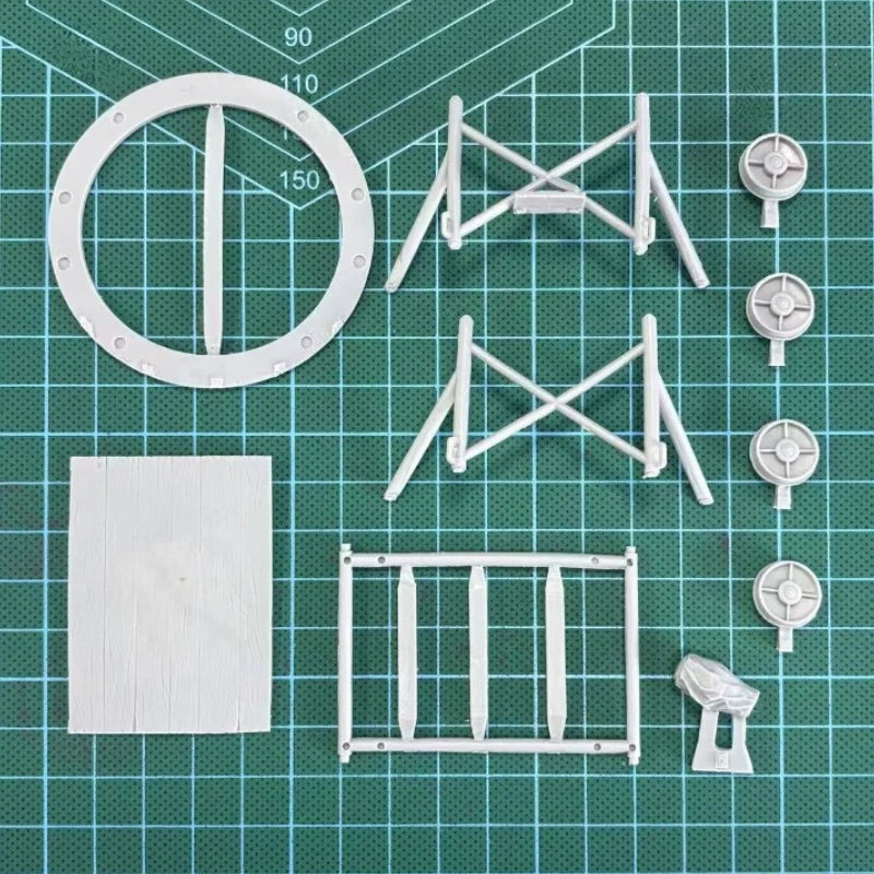1/35 Scale Diecast Resin Model Kit German Heavy Tank King Tiger Turret Maintenace Stand & Muzzle Cover Unassembled Unpainted