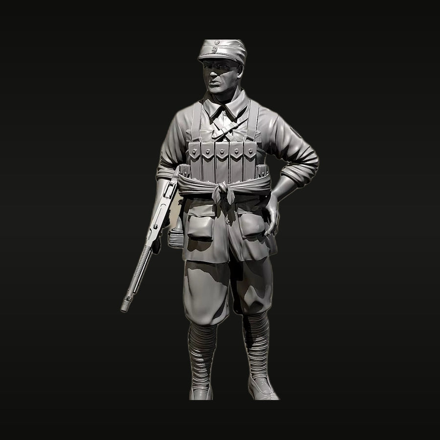 WWII Japanese Infantry Soldier with Arisaka Rifle 1/35 Resin Figure Kit - unpainted resin model kit