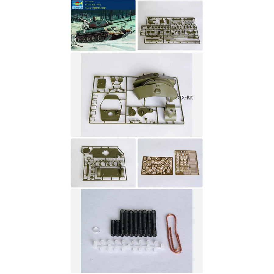 Trumpeter 00905 1/16 Russian T34 T-34 T34/76 Mod 1942 Medium Tank Handcraft Collectible Plastic Assembly Building Model Kit