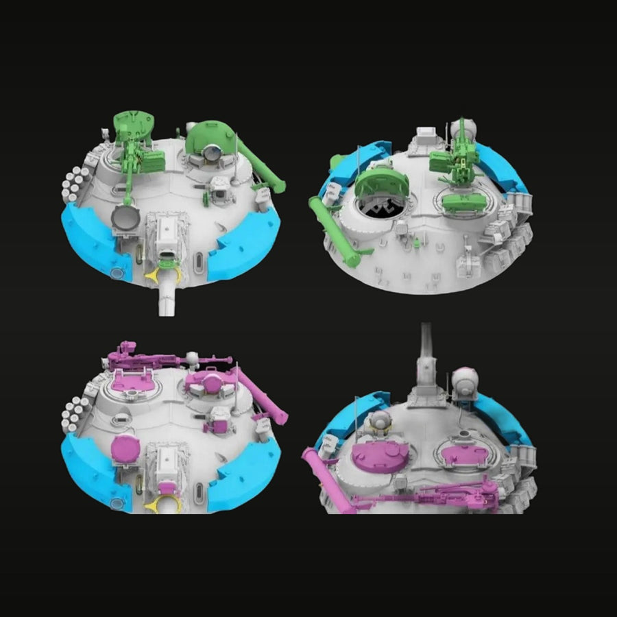 Sci-Fi Disc-Shaped Combat Vehicle with Modular Weapon Systems Resin Kit - unpainted resin model kit