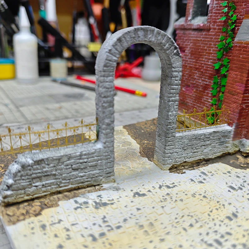 Photo Eatch PE Assembly Architectural Model Sand Table Grille Wall Parapet Iron Fence Building Diorama Scale Model Kit 1/35