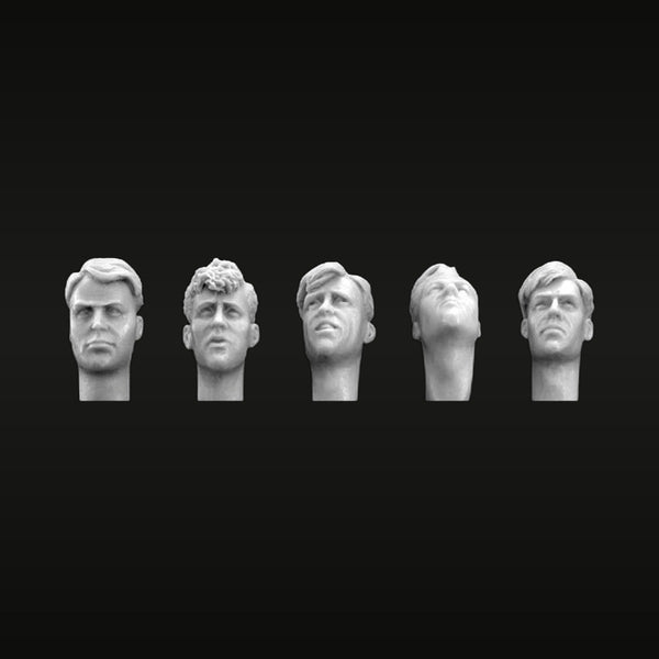 WWII Soldier Heads 5-Piece Set 1/35 Resin Bust Kit
