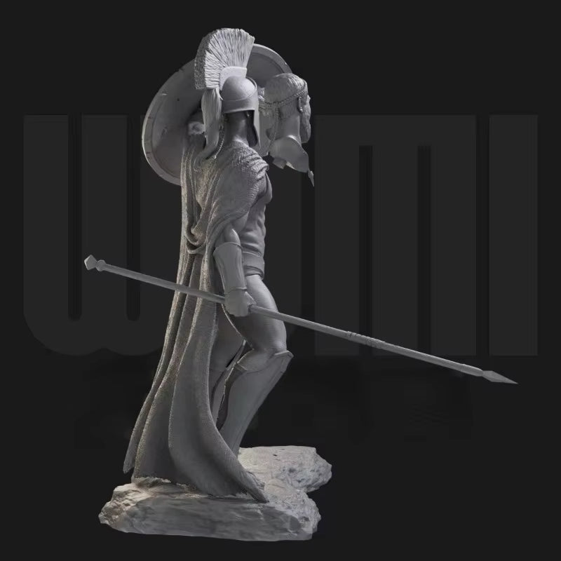 Ancient Greek Spartan King with Spear & Shield 1/24 Resin Bust Kit - resin model view 2