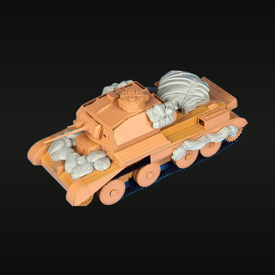 WWII British Cruiser Tank with Desert Supply Load 28mm Resin Vehicle Kit - unpainted resin model kit