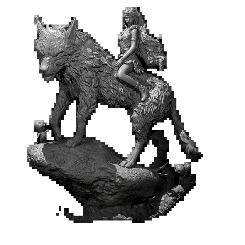 Fantasy Female Tribal Shaman with Fur Cloak 90mm Resin Bust Kit - resin model view 5