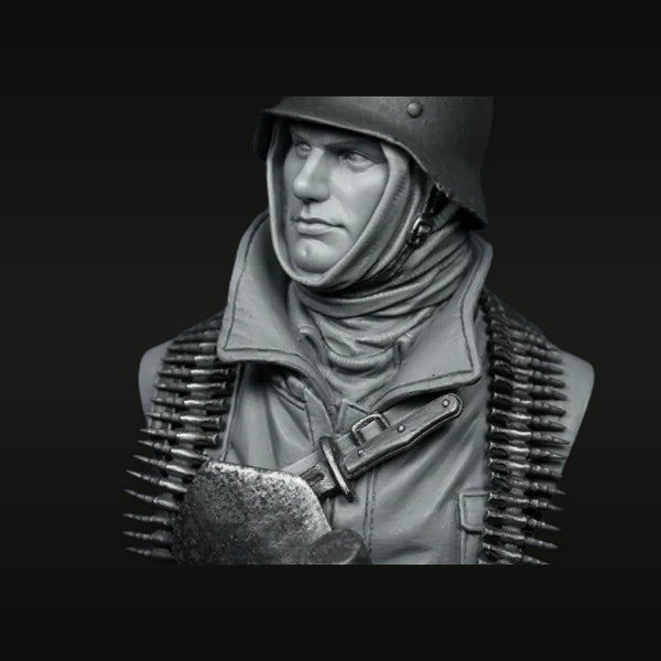WWI German Machine Gunner with Ammo Belts 1/10 Resin Bust