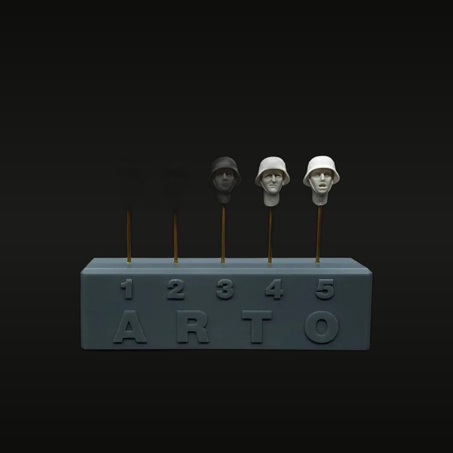 WWII German Soldier Heads Collection 3-Pack 1/35 Resin Accessory - unpainted resin model kit