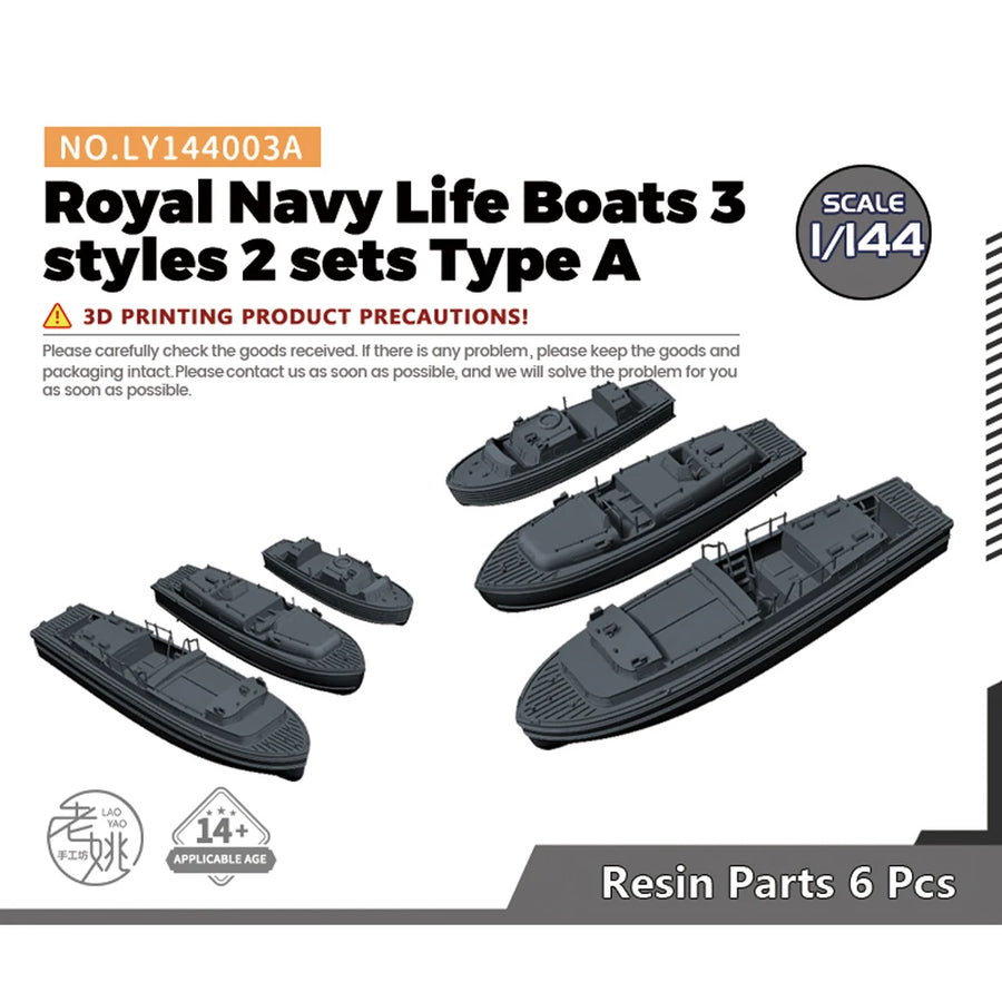 Yao'S Studio LY003A 1/144 1/200 1/350 1/700 3D Printed Resin Model Kit Royal Navy Boats Type A