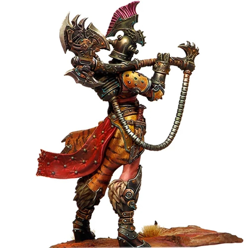 Fantasy Female Steampunk Warrior with Cannon 1/24 Resin Figure Kit - resin model view 4