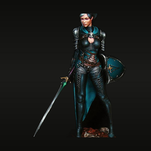 Teal Armor Female Rogue Warrior 1/24 Resin Figure
