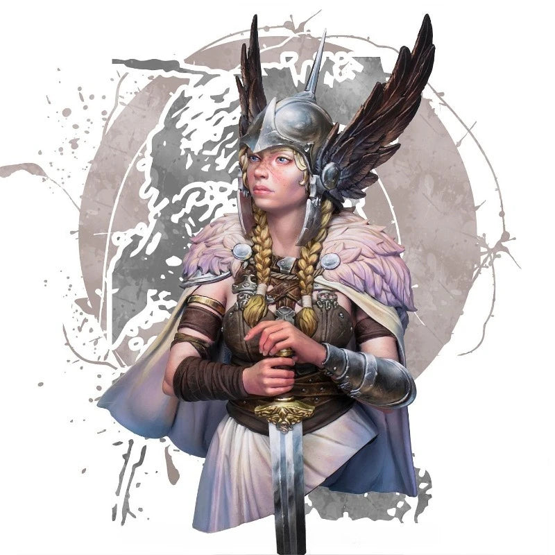 1/10 Scale 115Mm Die-Cast Resin Bust Model Kit Female Warrior Goddess Statue Unassembled and Unpainted