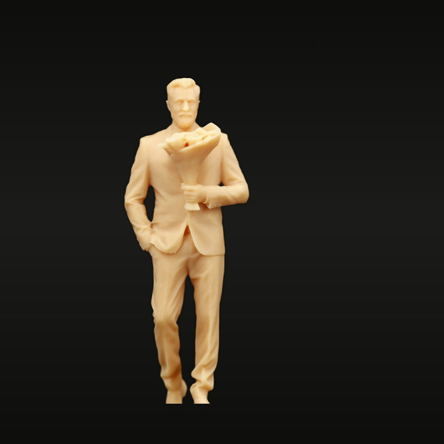 Wedding Couple Bride and Groom 1/64 Resin Figure Kit - unpainted resin model kit