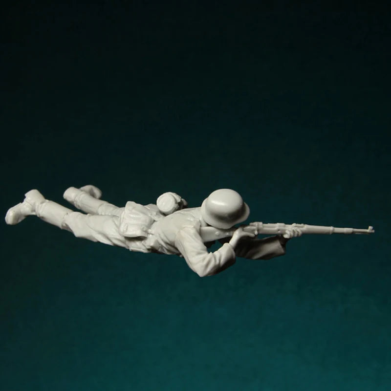 WWII German Wehrmacht Soldier Prone with K98 Rifle 1/35 Resin Figure Kit - resin model view 3