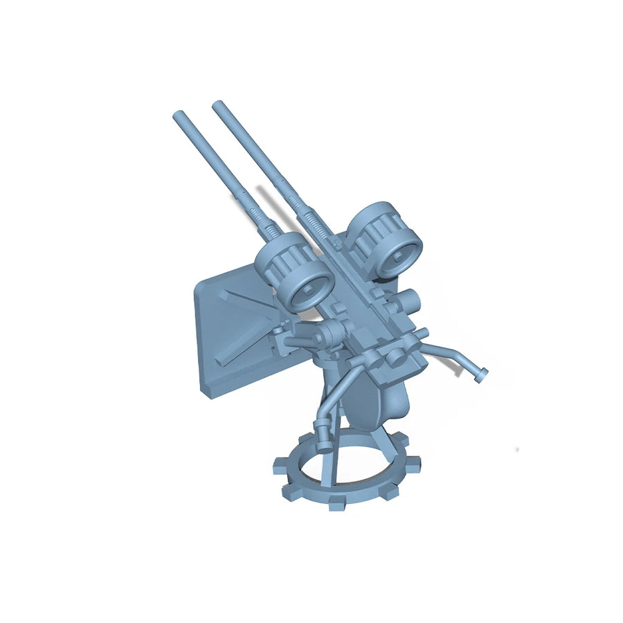 WWII USN Twin Oerlikon Anti-Aircraft Gun Type A 1/700 Resin Kit - resin model view 3