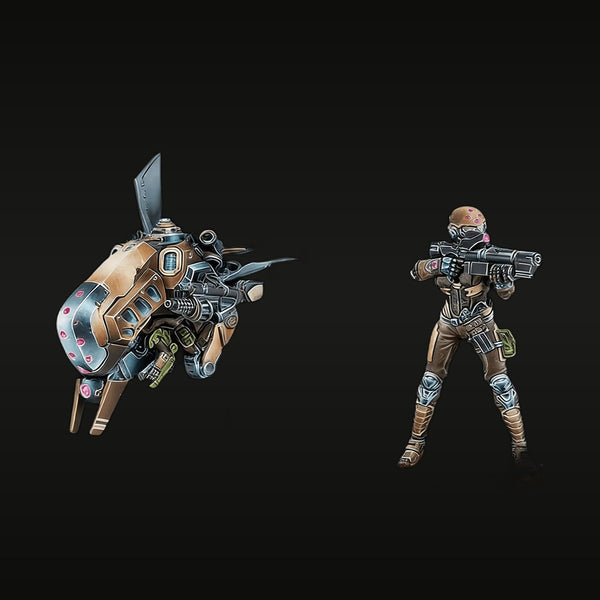 Haqqislam Zeybek Aero-Unit with Soldier 28mm Resin Figure Kit
