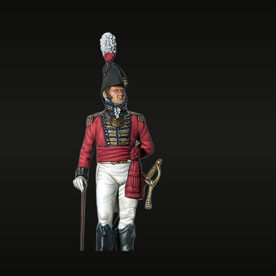 Napoleonic British Infantry Officer Full Dress with Sword 54mm Resin Figure Kit - unpainted resin model kit