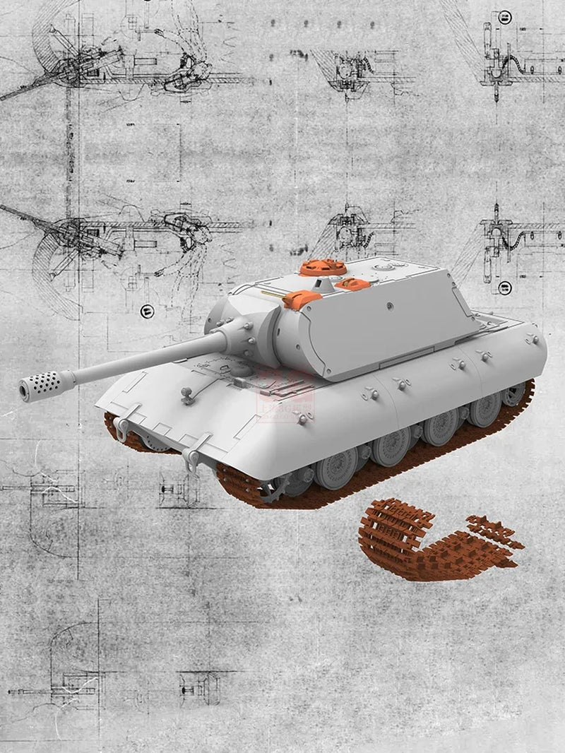 Amusing Hobby Assembled Tank Model Kit 35A046 German E-100 Super Heavy Tank, with Mouse Turret 1/35