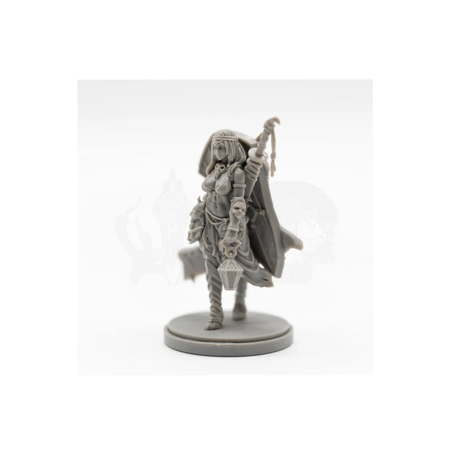 Fantasy Female Warrior with Axe Archway Diorama Base 75mm Resin Figure Kit - resin model view 4