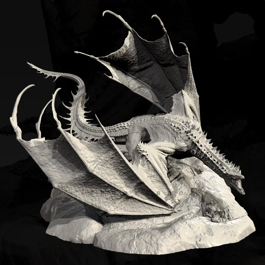 Dragon with Red Wings 85mm Resin Figure Kit - resin model view 2
