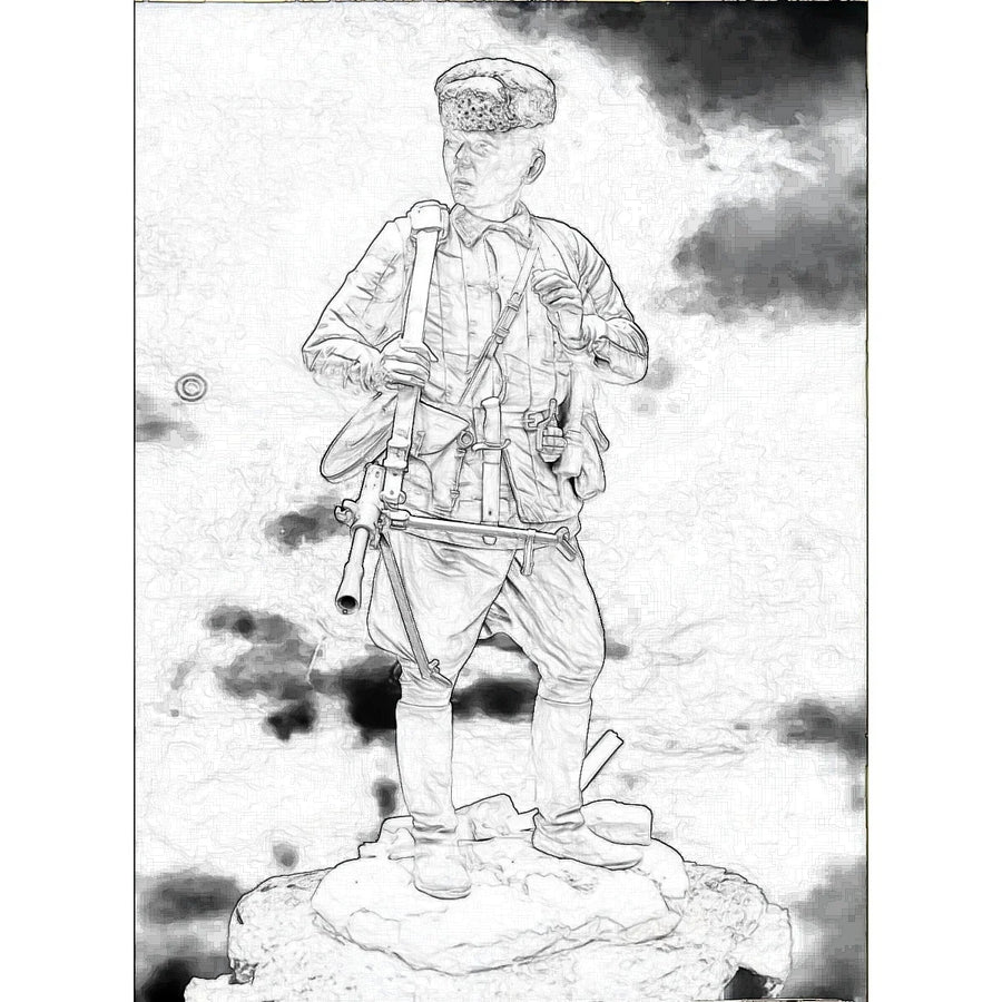 75Mm Resin Unpainted Model Kit, Military Theme, WWII Red Army Foreman Unassembled and Unpainted GK