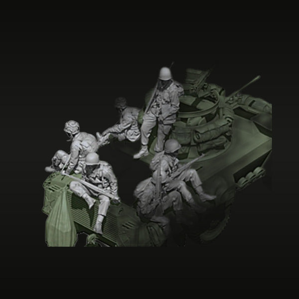 US Army Infantry with APC Vietnam Era 6-Figure Set 1/35 Resin Kit